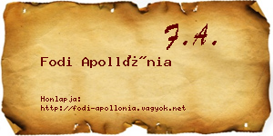 Fodi Apollónia névjegykártya